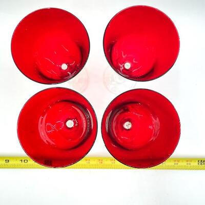 CRISTALLERIA FUMO RED WINE GLASSES SET OF 4 (LOT #69)