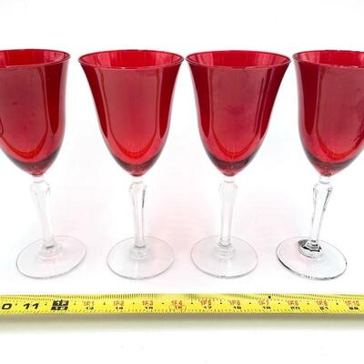 CRISTALLERIA FUMO RED WINE GLASSES SET OF 4 (LOT #69)