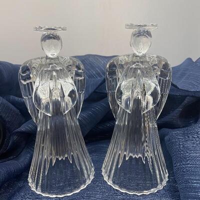 Lot #38  Crystal angels candlestick holder 