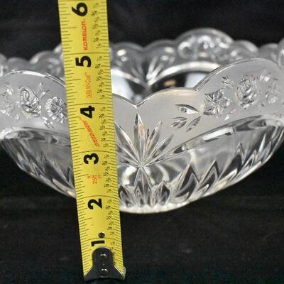 Large Bowl, Cut Glass with Floral Edge Design