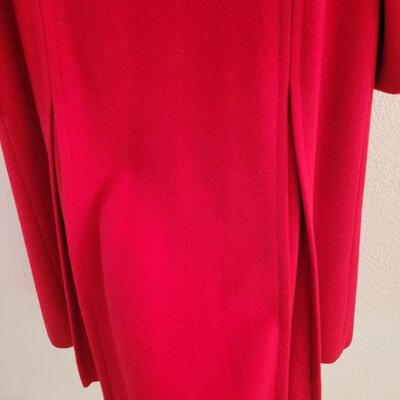 Lot 100: Red Wool Coat with Pleats on Front and Back (no size, I believe it is a Large)