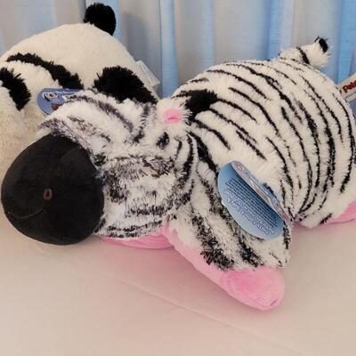 Lot 111: (2) New Pillow Pets (Panda and Zebra)