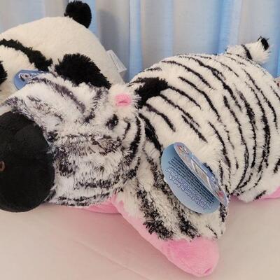 Lot 111: (2) New Pillow Pets (Panda and Zebra)