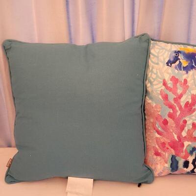 Lot 114: (2) Hallmark Coral & Fish Pillows