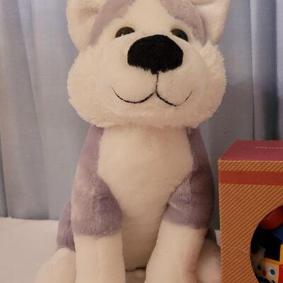 Lot 140: New FAO Spinning Top and Dog Plushie