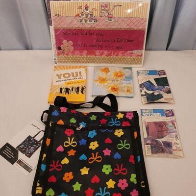Lot 141: New Tote, Magnets, Books and Laptop Skin 