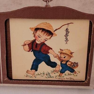 Lot 145: Vintage Wall Plaques Children Scenes
