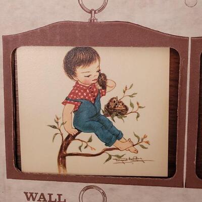 Lot 145: Vintage Wall Plaques Children Scenes