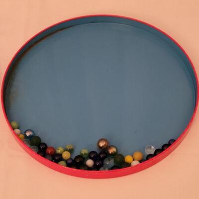 Lot 147: Vintage Metal Chinese Checkers Game (not all game pieces present)