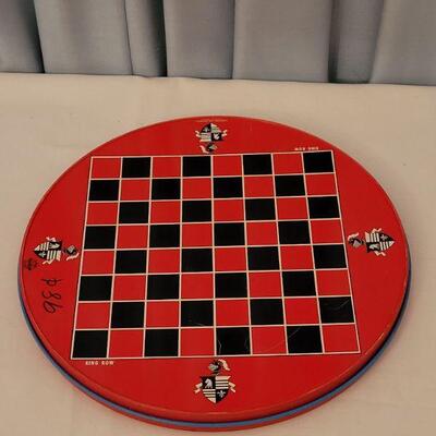 Lot 147: Vintage Metal Chinese Checkers Game (not all game pieces present)