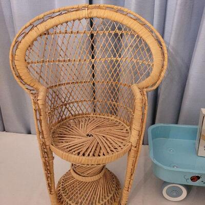 Lot 152: Doll Wagon, Chair and Tea Set