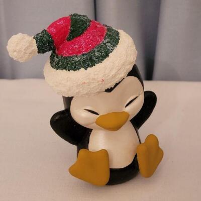 Lot 154: Vintage Christmas Music Box and Penguin Lot
