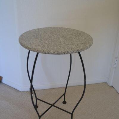 LOT 350 MARBLE AND METAL TABLE