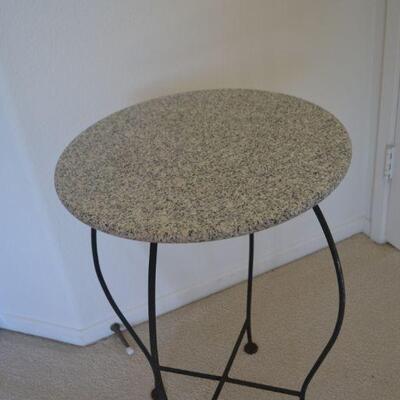 LOT 350 MARBLE AND METAL TABLE