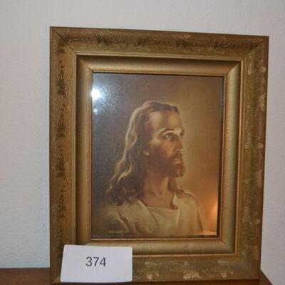 LOT 374 VINTAGE JESUS PICTURE