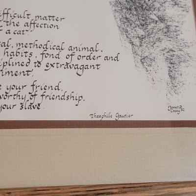 Lot 162: Vintage Janet Casey Calligraphy Framed Fine Art