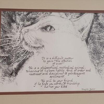 Lot 162: Vintage Janet Casey Calligraphy Framed Fine Art