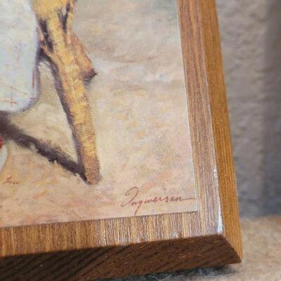 Lot 164: Vintage Wood Print Wall Art Mid Century Modern