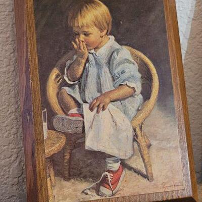 Lot 164: Vintage Wood Print Wall Art Mid Century Modern