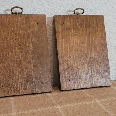 Lot 164: Vintage Wood Print Wall Art Mid Century Modern