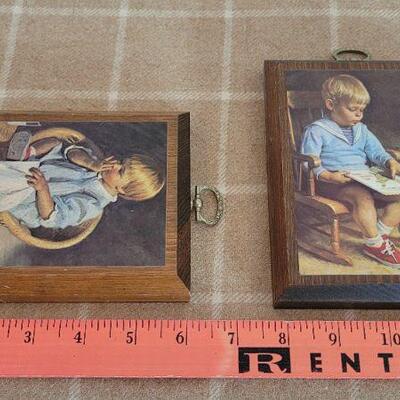 Lot 164: Vintage Wood Print Wall Art Mid Century Modern