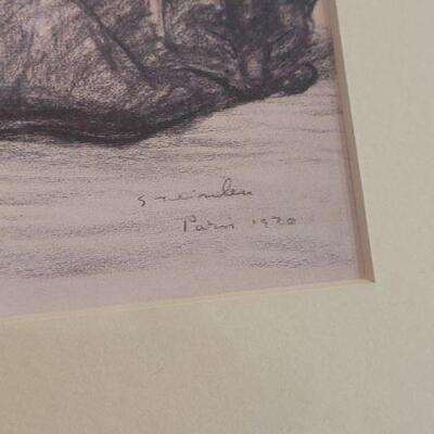 Lot 166: Vintage Framed Signed Etching Paris 1920
