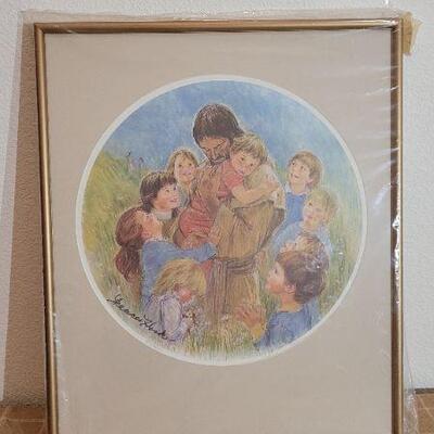 Lot 171: Vintage Framed Numbered and Signed FRANCES HOOK Fine Art Print Jesus Christ 