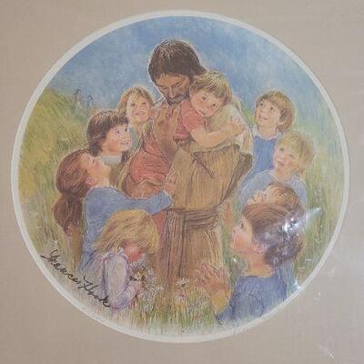 Lot 171: Vintage Framed Numbered and Signed FRANCES HOOK Fine Art Print Jesus Christ 