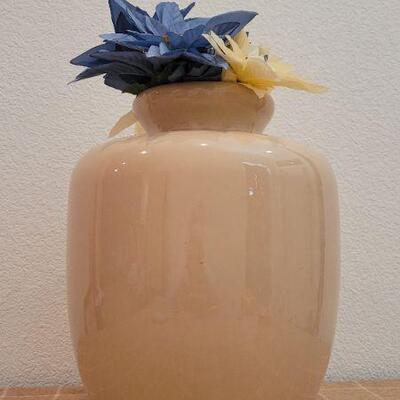 Lot 174: Vintage 14" Tall Flower Pot w/ Artificial Flowers