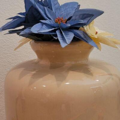 Lot 174: Vintage 14" Tall Flower Pot w/ Artificial Flowers