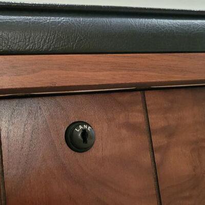 Lot 184: Vintage LANE Walnut Mid Century Modern Cedar Chest with key ALL ORIGINAL 