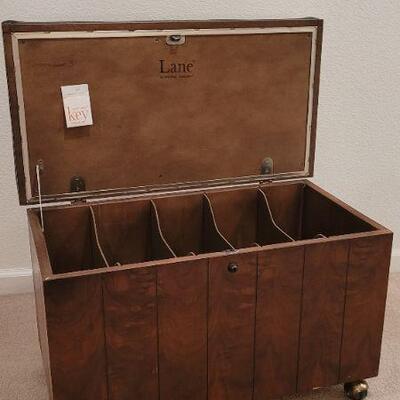 Lot 184: Vintage LANE Walnut Mid Century Modern Cedar Chest with key ALL ORIGINAL 
