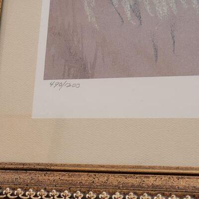 Lot 189: Vintage Signed and Numbered Fancy Framed "POSING" by Frances Hook