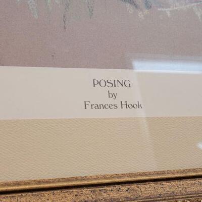 Lot 189: Vintage Signed and Numbered Fancy Framed "POSING" by Frances Hook