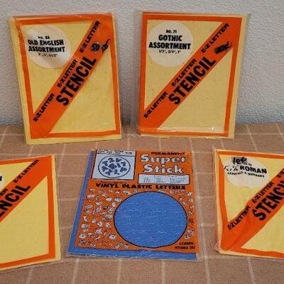 Lot 193: Assorted Vintage Stencil Packs Craft Art
