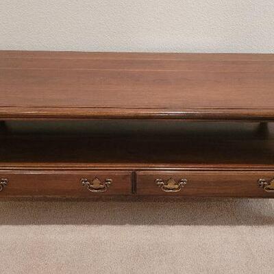 Lot 200: Vintage HARDEN Coffee Table w/ 2 Drawers