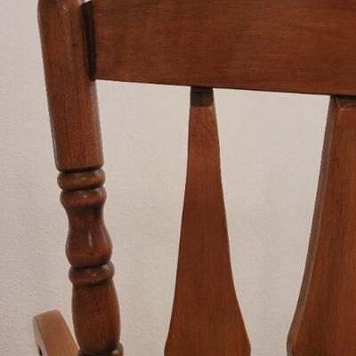 Lot 201: Vintage 42" Tall Ergonomic Wood Rocking Chair 