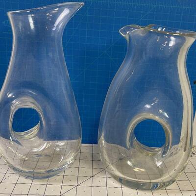 #5 Mid Century Clear Glass Pitchers
