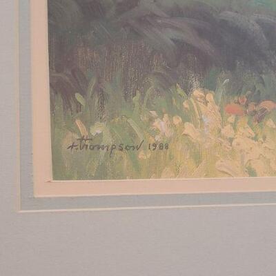 Lot 203: Vintage 1988 T. THOMPSON Framed Fine Art