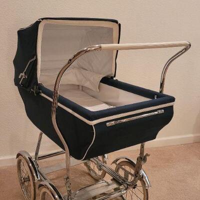 Lot 217: Vintage Mid Century Modern Fancy Pram and Bassinet
