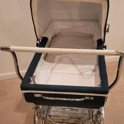 Lot 217: Vintage Mid Century Modern Fancy Pram and Bassinet