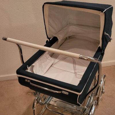 Lot 217: Vintage Mid Century Modern Fancy Pram and Bassinet