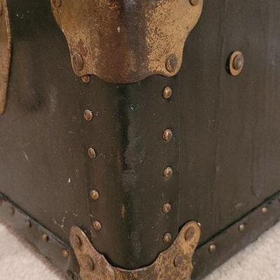 Lot 219: Vintage Storage Trunk w/ Original Thick Leather Handles