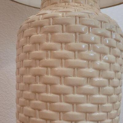 Lot 225: Vintage Woven Design Table Lamp w/ New Shade by CYPRESS POINT 