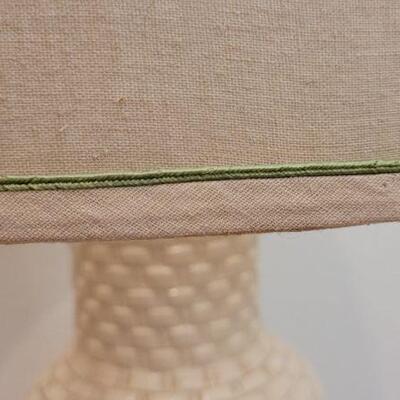 Lot 225: Vintage Woven Design Table Lamp w/ New Shade by CYPRESS POINT 