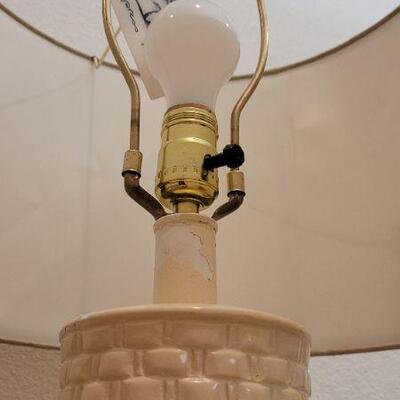 Lot 225: Vintage Woven Design Table Lamp w/ New Shade by CYPRESS POINT 