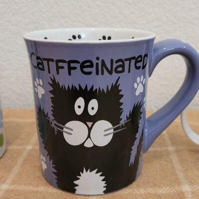 Lot 229: (4) New HALLMARK Coffee Mugs Cat Theme
