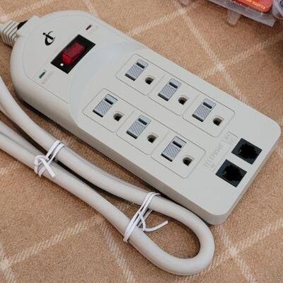 Lot 239: Assorted Office/Home Supplies - Surge Protectors and Staplers
