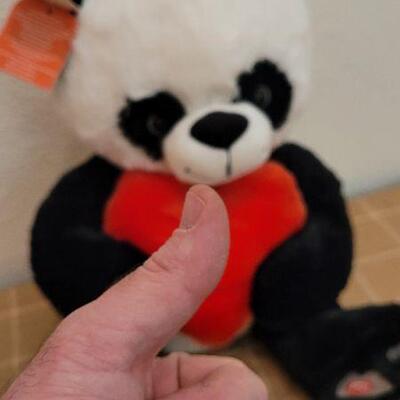 Lot 243: Large New HALLMARK Bear Hugs Panda Club Valentines Singing Stuffed Animal TESTED A+