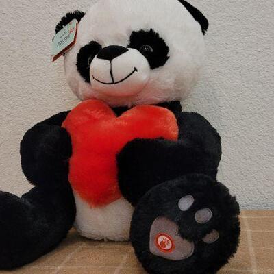 Lot 243: Large New HALLMARK Bear Hugs Panda Club Valentines Singing Stuffed Animal TESTED A+
